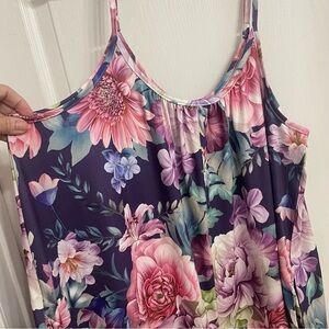 Shirley & Stone Floral Multicolor Wide Leg Romper NWOT Size Large